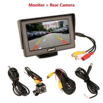 Jansite 4.3 Inch Car monitor TFT LCD Car Rear View Monitor Parking Rearview System for Backup  Camera Support VCD DVD Auto TV