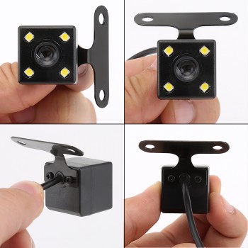 4 Led Lamps Reverse Camera Night Vision HD CDD Rear View Camara Lens 2.5mm Jack with 6 Meters Cable for Car Dvr Mirror Recorders