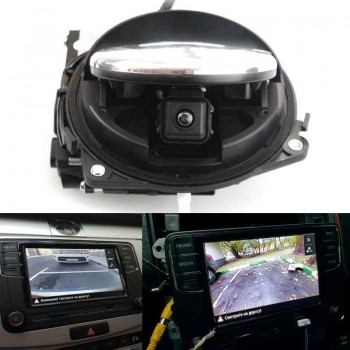 For VW Badge Logo Smart Flip Rear Car View Reversing Trunk Handle Camera For VW universal Golf 6 Passat cc B7 Magotan Beetle