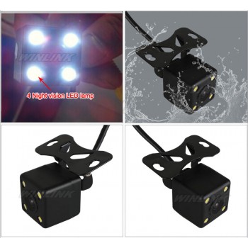 110 Degree Night Vision Waterproof Car Rear View Camera with 4 LED Lights Reverse Backup Camera