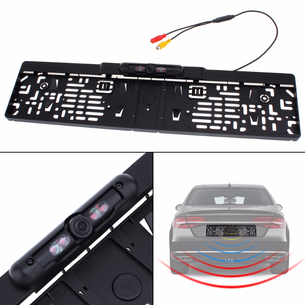 170 degree 12V Car License Plate Frame 4 IR Light Rear View Camera Universal HD Auto Night Vision Reverse Backup Camera