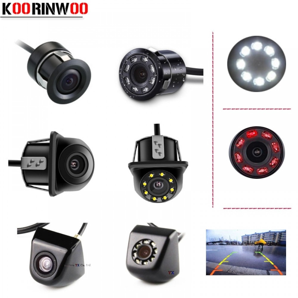Koorinwoo Wireless Universal HD CCD Car Rear View Camera IP68 Night Vision 8 LED Infrared Lights Backup Parking Assist Reverse