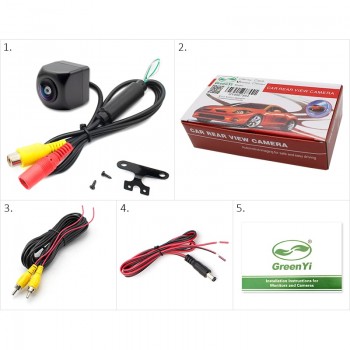 GreenYi HD 170 Degree CCD Fisheye Lens Car Reverse Backup Rear View Camera Front View Side CCTV Vehicle Parking Camera