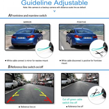 GreenYi HD 170 Degree CCD Fisheye Lens Car Reverse Backup Rear View Camera Front View Side CCTV Vehicle Parking Camera