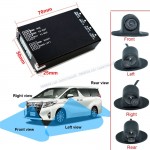 Car Parking Assistance 4-View Camera Switch Box System With 4PCS 360 Degree Rotation Universal Car Front/Side/Rear Cameras