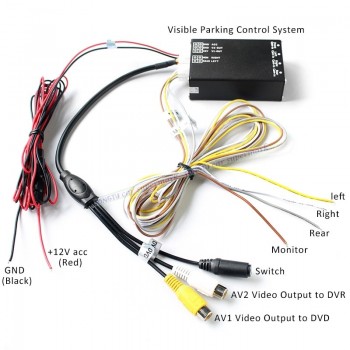 Car Parking Assistance 4-View Camera Switch Box System With 4PCS 360 Degree Rotation Universal Car Front/Side/Rear Cameras