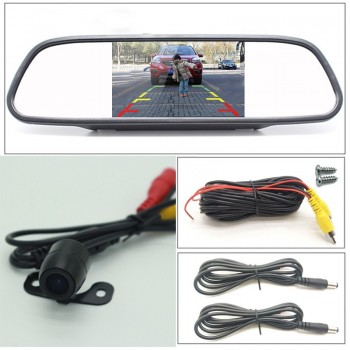 Car Rear View Camera 4.3 inch Waterproof Night Vision Car Dash Cam Rearview Mirror Monitor Backup Camera Radar Monitor Detector