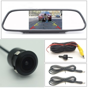Car Rear View Camera 4.3 inch Waterproof Night Vision Car Dash Cam Rearview Mirror Monitor Backup Camera Radar Monitor Detector