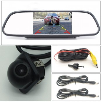 Car Rear View Camera 4.3 inch Waterproof Night Vision Car Dash Cam Rearview Mirror Monitor Backup Camera Radar Monitor Detector