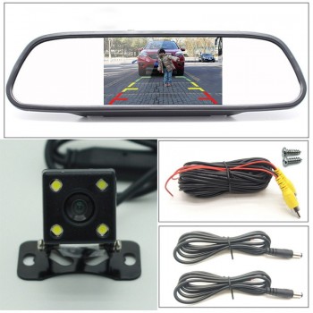 Car Rear View Camera 4.3 inch Waterproof Night Vision Car Dash Cam Rearview Mirror Monitor Backup Camera Radar Monitor Detector