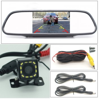 Car Rear View Camera 4.3 inch Waterproof Night Vision Car Dash Cam Rearview Mirror Monitor Backup Camera Radar Monitor Detector