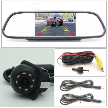 Car Rear View Camera 4.3 inch Waterproof Night Vision Car Dash Cam Rearview Mirror Monitor Backup Camera Radar Monitor Detector