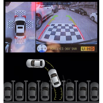 Car 360 camera panoramic birds eye view reversing image four-way driving recorder blind zone monitoring starlight night vision