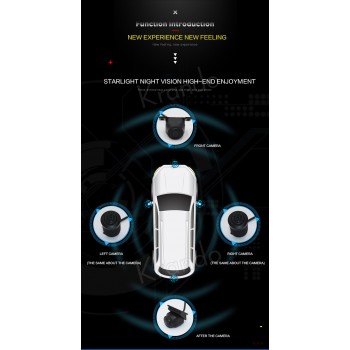 Car 360 camera panoramic birds eye view reversing image four-way driving recorder blind zone monitoring starlight night vision