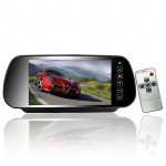 7-inch 16:9 TFT-LCD Widescreen Car Rear View Mirror Display Monitor with Touch Buttons (Black)