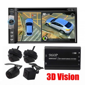 AfmoDVR Car DVR Recorder Newest 3D 360 Degree HD Surround View Monitoring System Driving Bird View Panorama 4-CH 960P G-Sensor