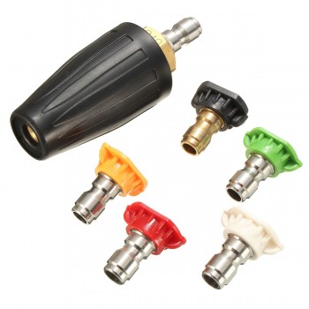 1/4 Inch Quick Connect High Pressure Washer Rotating Turbo Nozzle Spray Nozzles Tip Stainless Steel Car Water Gun Parts