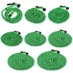 25/50/75/100/120/150FT Car Cleaning Washer Spray Water Gun Expandable Flexible Water Hoses Pipe Garden Watering Sprayer Green