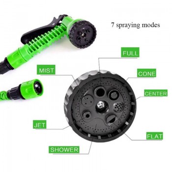 25/50/75/100/120/150FT Car Cleaning Washer Spray Water Gun Expandable Flexible Water Hoses Pipe Garden Watering Sprayer Green