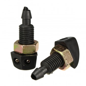 Car Vehicle Front Windshield Washer Sprayer Nozzle Plastic Black 2 pcs Universal