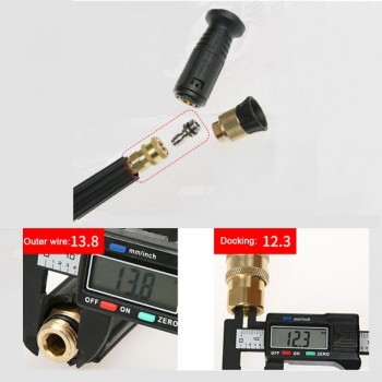 High pressure water gun head live connection quick insertion 1/4 joint cleaning machine gun head M14 threaded socket 12mm