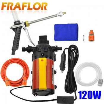 120W Electric Car Washer With Shampoo Foam Gun High Pressure Car Foam Washing Machine 12V With Cigarette Lighter Water Pump Kit
