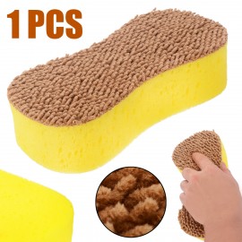 Mayitr Practical Car Cleaning Sponge Yellow Microfiber Coral Sponge Brush Multi-use Natural Washing Cleaner For Auto Car Styling