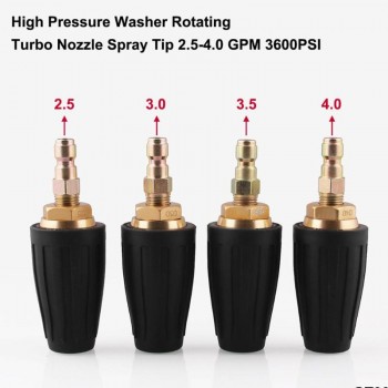 VODOOL Car High Pressure Washer Rotating Turbo Nozzle Spray 3600PSI 2.5-4.0 With 1/4 Quick Connector Auto Washing Cleaning Tool