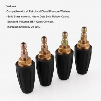 VODOOL Car High Pressure Washer Rotating Turbo Nozzle Spray 3600PSI 2.5-4.0 With 1/4 Quick Connector Auto Washing Cleaning Tool