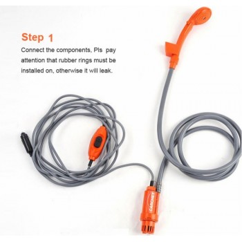Car Washer 12V Camping Shower DC Portable Car Shower Washer Set Electric Pump Outdoor Camping Travel Pet Dog Man Woman