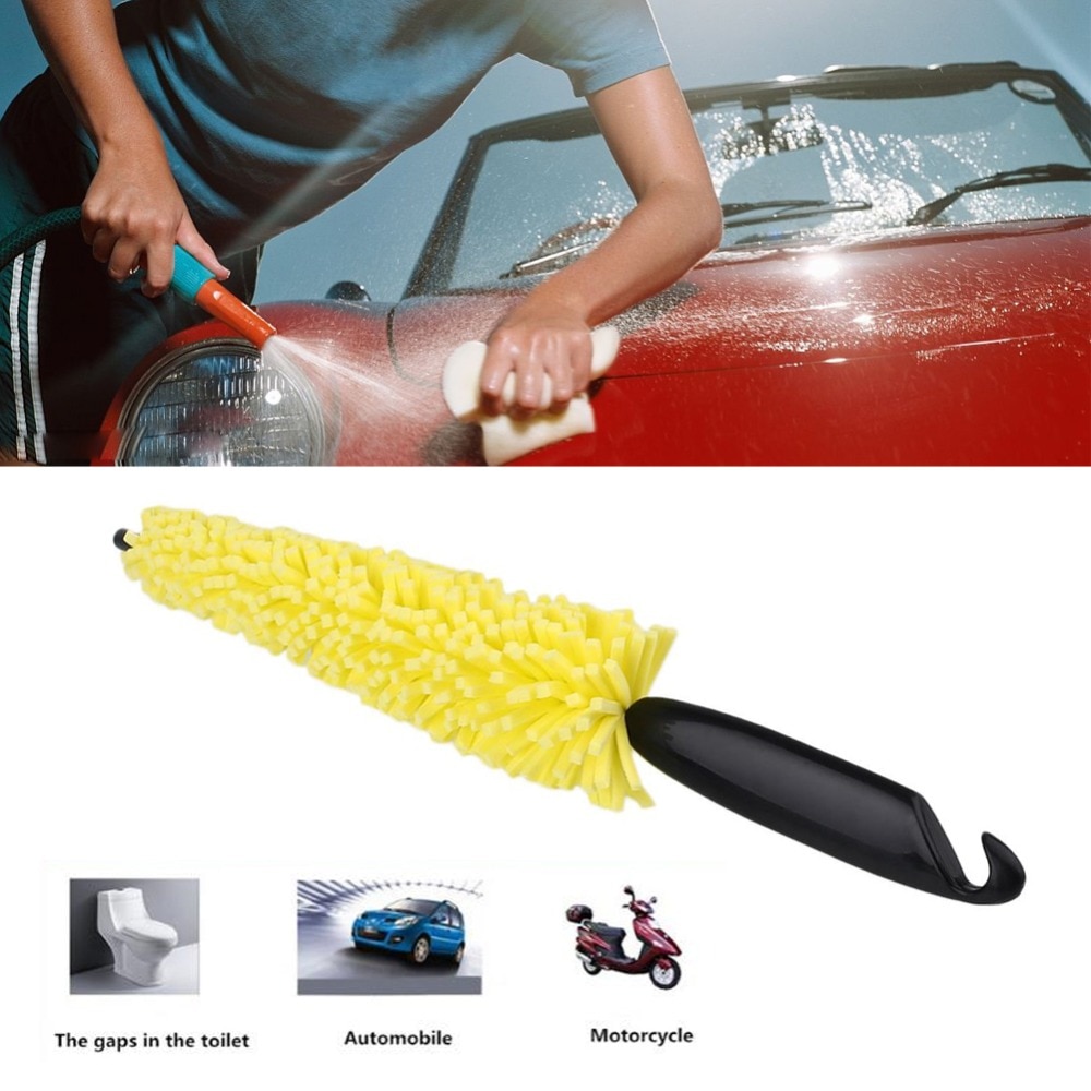 Practical Durable Multifunctional Handle Vehicle Cleaning Brush  Wheel Rims Tire  Washing Brush Car Wash Sponges Tools