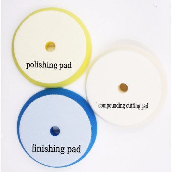 6(150-180mm)Rupees style German material solf puffing polish foam pad 1lot/3pcs(1compounding cutting/1polishing pad/1finishing