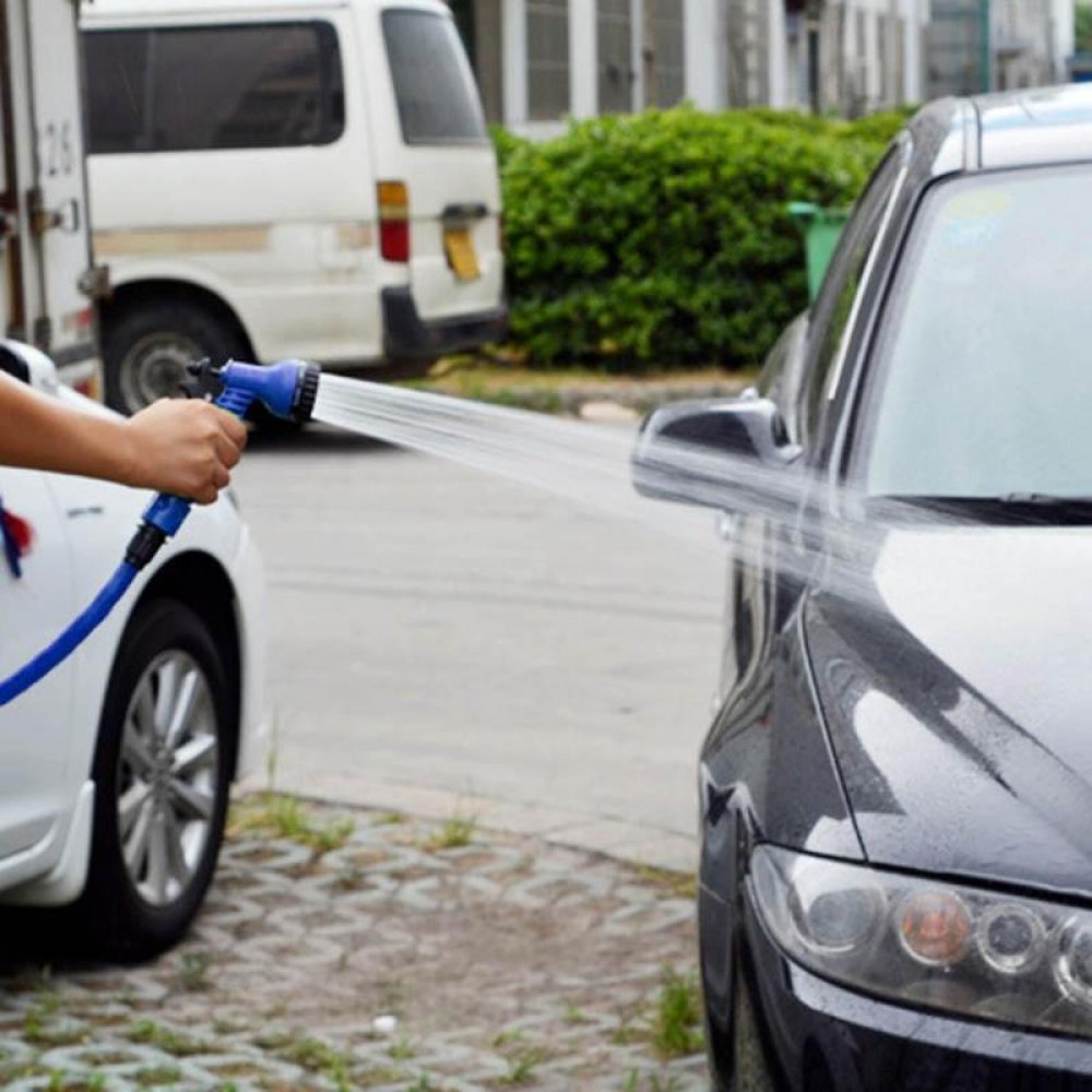 1Pcs Universal Blue Multifunction Garden Hose Expandable Flexible Plastic Hoses Water Pipe with Spray Gun Car Washer