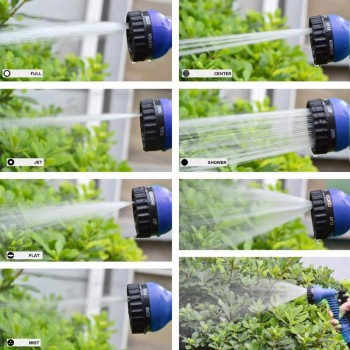 1Pcs Universal Blue Multifunction Garden Hose Expandable Flexible Plastic Hoses Water Pipe with Spray Gun Car Washer