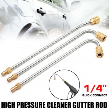 U Shape/30/90 Degree Pressure Washer Gutter Rod Cleaner Attachment For Lance Wand 1/4 Inch Quick Connect