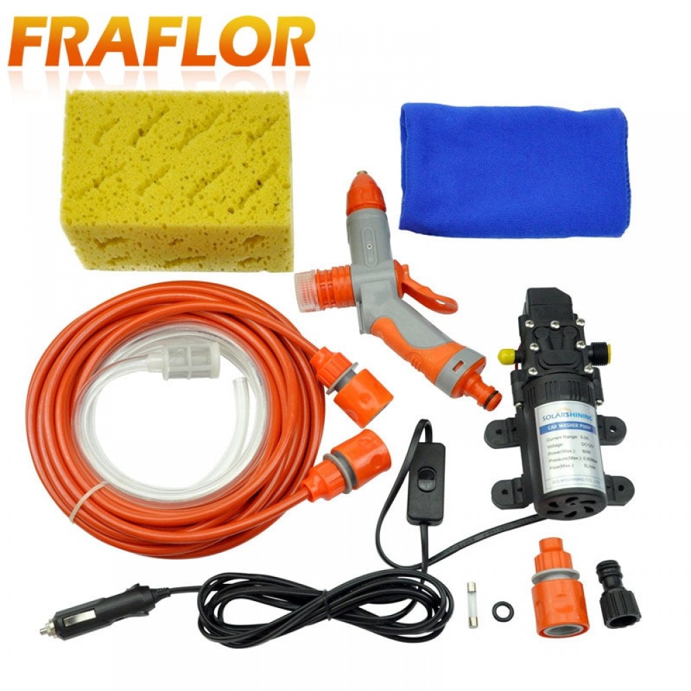 New Portable 12V DC Vehicle-mounted High Pressure Car Washer Washing Machine Device With Multi-functional Foam Nozzle+Free Gift