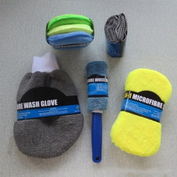 9Pcs/set Car Cleaning Tool Kit Washing Tool Sponge+ Glove+ Towel+ Wheel Brush Professional Car Window Care Cleaning Tools Kit