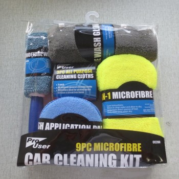 9Pcs/set Car Cleaning Tool Kit Washing Tool Sponge+ Glove+ Towel+ Wheel Brush Professional Car Window Care Cleaning Tools Kit