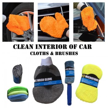 9Pcs/set Car Cleaning Tool Kit Washing Tool Sponge+ Glove+ Towel+ Wheel Brush Professional Car Window Care Cleaning Tools Kit