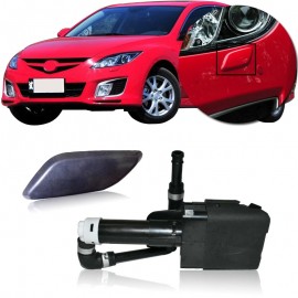 CAPQX headlight washer nozzle and cover for Mazda 6 / M6 2007 2008 2009 2010 headlamp water spray nozzle washer Actuator amp;  cap