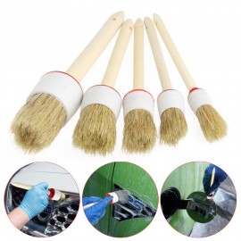 New Arrival 5Pcs Soft Car Detailing Brushes for Cleaning Dash Trim Seats Wheels Wood Handle ap10Sep 21
