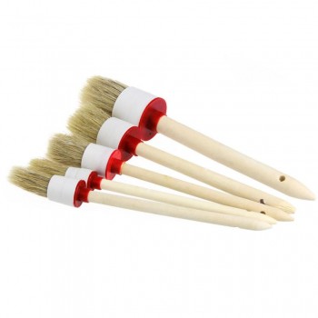 New Arrival 5Pcs Soft Car Detailing Brushes for Cleaning Dash Trim Seats Wheels Wood Handle ap10Sep 21