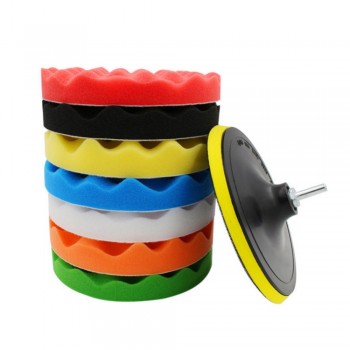 10pcs Car Sponge Polishing Pad Set Buffing Waxing Pad For Car Polisher Buffer Drill Adapter Wheel polisher 3 4 5 6 Optional