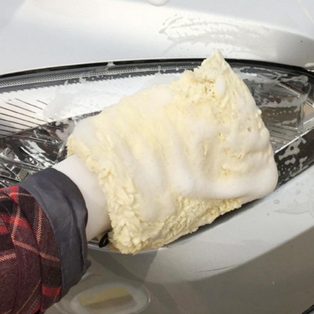 1Piece 27 x 16cm Microfiber Plush Car Detailing Soft Wash Mitten Washing Glove Cleaning Tools