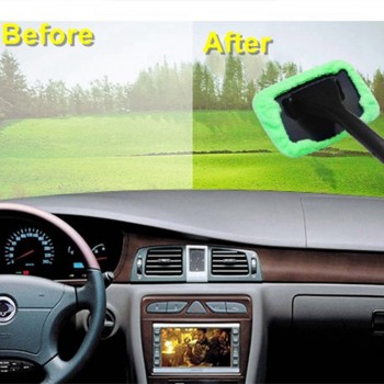 Auto Window Cleaner Windshield Windscreen Microfiber Car Wash Brush Dust Long Handle Car Cleaning Wiper Tool Care Glass Towel