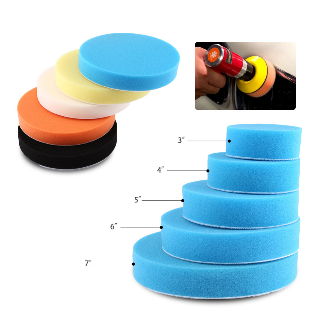 5pcs Car Sponge Polishing Buffing Waxing Pad Kit Tool polishing pad set Drill for Car Polisher Buffer Wheel Kit 3 4 5 6