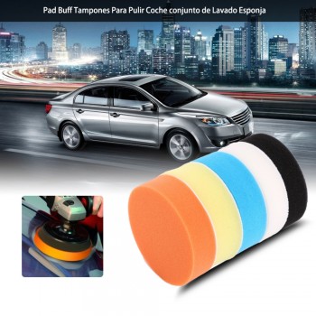 5pcs Car Sponge Polishing Buffing Waxing Pad Kit Tool polishing pad set Drill for Car Polisher Buffer Wheel Kit 3 4 5 6