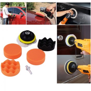 A set of Durable 3 Buffer Pad Set Kit+Drill Adapter For Car polish Tool Car Care Kit Automotive Care Supplies Auto Car cleaning
