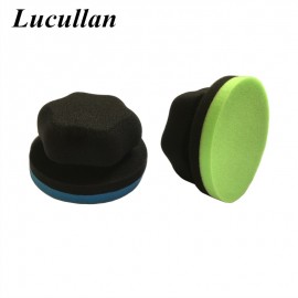 Lucullan Ergonomically Designed Flat Waxing Applicator Polishes Blue/Green Perfect For Applying Any Car Wax, Glaze and Sealant