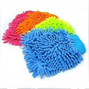 1pc Car Washing Glove Microfiber Hand Towel Cleaning Sponge Hand Towel Coral Chenille Soft Vehicle Auto Car Accessories